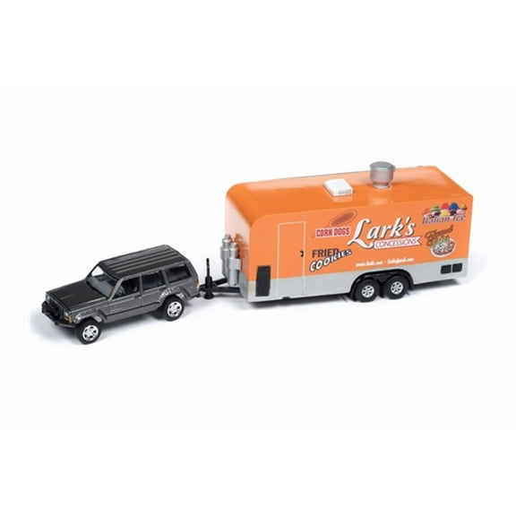1998 Jeep Cherokee with Food Truck, Dover Gray Metallic - Round 2 JLTG001/36B - 1/64 scale Diecast Model Toy Car