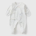 thumbnail image 2 of Kakishop Newborn Baby Footed Pajamas Cotton Infant Baby Snap Sleepers for Sleep and Play Footies 0-6 Months (White,Newborn), 2 of 6
