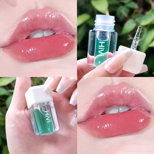 Lápiz labial hidratante, brillo labial de caramelo, acabado espejo, brillo perlado, brillo labial Bare Color, 4 colores, rostro liso, brillo labial de 3 ml para el cuidado de los labios.