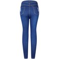 thumbnail image 2 of 2Luver, Women's, High Waist Rise Ankle 5 Pockets Skinny Comfy Jeans Zip Button Closure, Light Blue, 9, 2 of 2