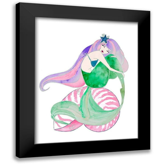 James, Nola 12x14 Black Modern Framed Museum Art Print Titled - Loving My Shell