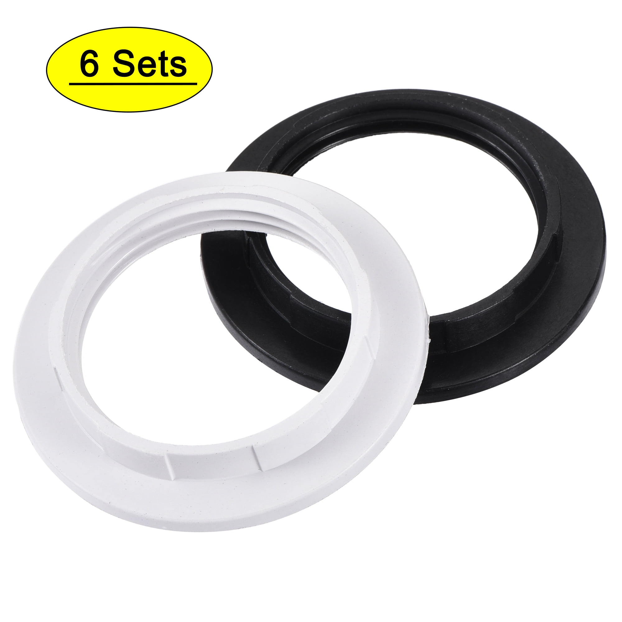 Uxcell E26/E27 Light Socket Rings Lamp Shade Holder Adapter Ring Black