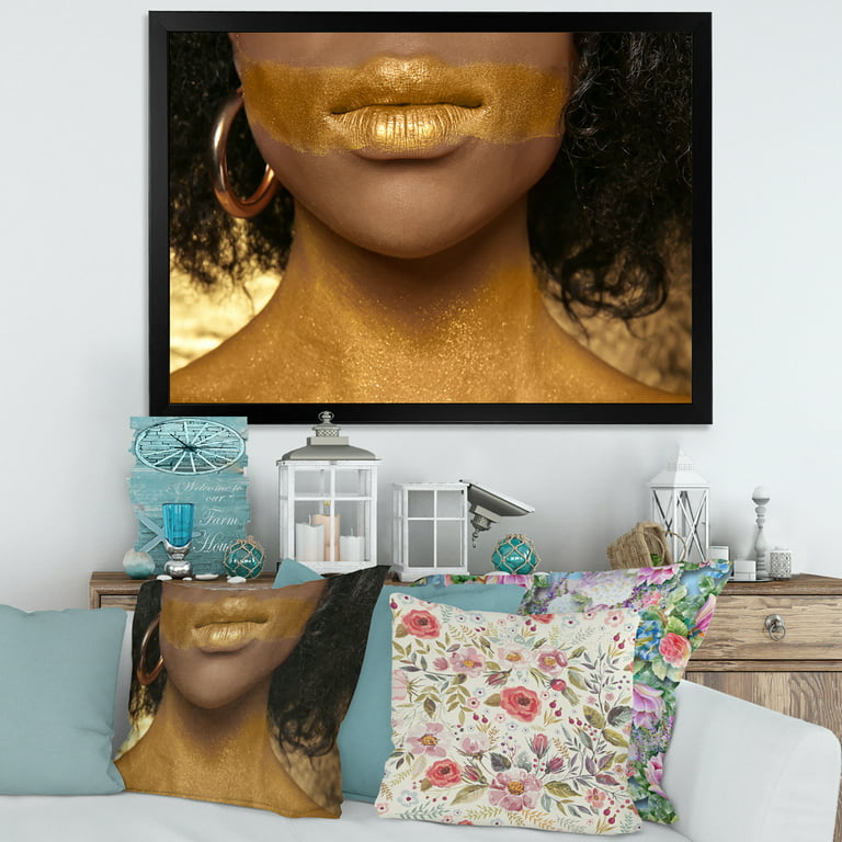 Designart 'African-American Woman With Golden Paint on Body