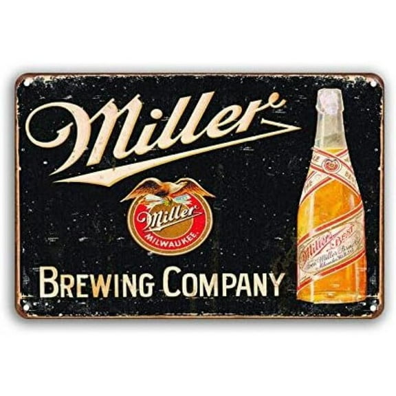 Miller Brewing Beer Brewing Company Vintage Metal bar Signs Tin Sign 12 x 8In