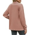 thumbnail image 4 of 2024 Fashion Lapel Pullover for Women Solid Color Long Sleeve Blouse Loose-Fit Casual Tops, 4 of 4