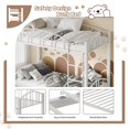 thumbnail image 6 of Twin Over Twin Bunk Bed, Floor Bed Bottom Bunk, Heavy Duty Metal Low Bunkbed with Metal Slats Ladder High Safety Full-Length Guardrail for Adults, Noise Free, No Box Spring Required, 6 of 7
