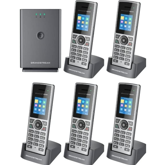 Grandstream DP752 Long-Range DECT Base Station   DP722 Units DECT HD Handset (5 x DP722)