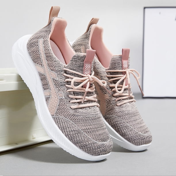 Zapatos casuales para mujer Zapatos de tenis transpirables Zapatos para caminar con cordones (37 Rosa) DQrwqpou Tenis De Mujer Tenis De Hombre