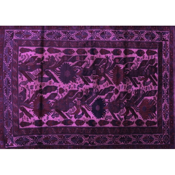 Ahgly Company Indoor Rectangle Persian Purple Traditional Area Rugs, 2' x 4'