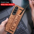 thumbnail image 4 of Nalacover for Samsung Galaxy Z Fold4 Slim PU Leather Case with S Pen Holder Wristband Strap, Rugged PC Shockproof Anti-Scratches Protective Phone Cover for Samsung Galaxy Z Fold4,Brown, 4 of 9