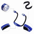 thumbnail image 2 of Lámpara de lectura LED flexible y recargable, luz nocturna con clip para el cuello, manos libres, carga USB, doble cabezal, 4 LED (azul), 2 of 5