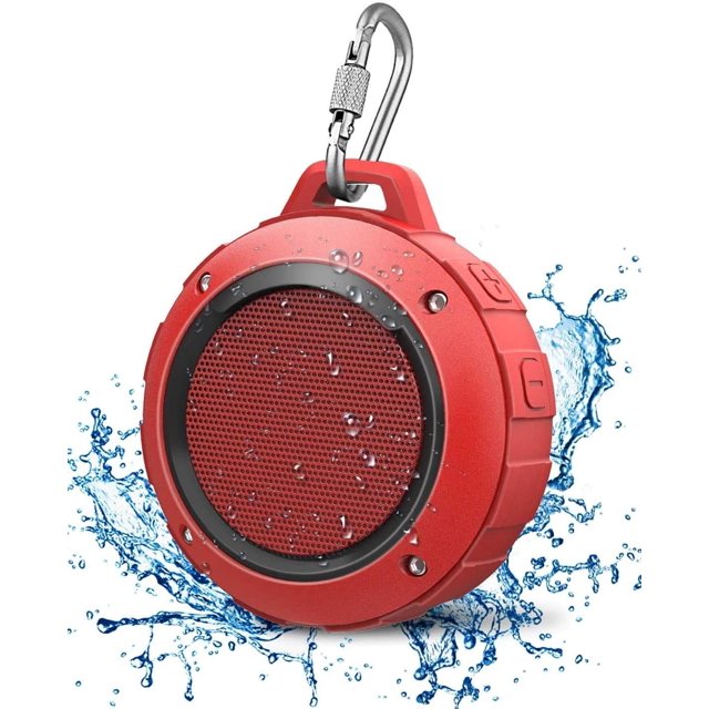 Altavoz Bluetooth impermeable para exteriores, mini altavoz inalámbrico portátil para ducha con subwoofer, graves mejorados, micrófono incorporado para deportes, piscina, playa, senderismo, camping