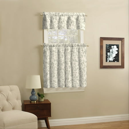 Mainstays Kitchen Curtain and Valance Set, Leaf, 3 Piece - Walmart.com