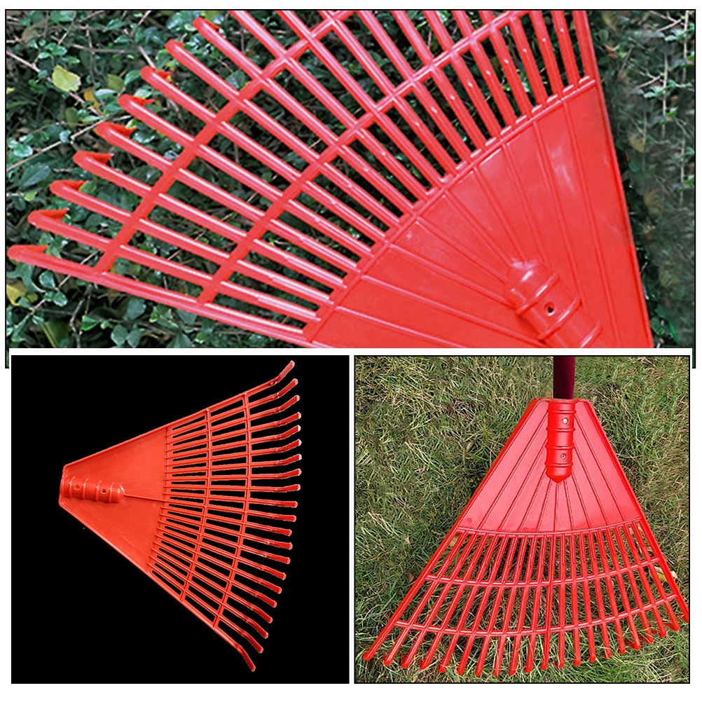 SEWCHICS 2Pcs Landscaping Rake PP Plastic Red Yard Maintenance Tool for Adults