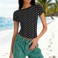 thumbnail image 6 of Tsesme Women’s Polka Dot Short T-shirt Summer Round Neck Short Sleeve Tops Fashion Slim Tees, 6 of 8