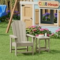 thumbnail image 3 of Kids Outdoor Side Table, Small Patio HDPE Adirondack Square Table, Porch End Table for Outside Pool Garden, Sand, 3 of 8