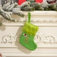thumbnail image 4 of SLYNSHome Christmas Stocking Ornament,7.9 Inch Xmas Green Plush Knitted Bag with Letters 2024 New Christmas Hanging Small Candy Gift Bag for Holiday Tree Party Christmas Home Decoration (E), 4 of 8