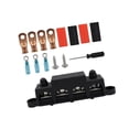 thumbnail image 1 of 4 Stud Power Distribution Block Marine Bus Bar Universal 4x Terminal Studs Terminal Distribution Block for Marine Solar System Car RV M8 Black, 1 of 8