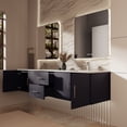 thumbnail image 4 of Geneva 80 in. W Navy Blue Double Bath Vanity, White Quartz Top, and Faucet Set, 4 of 11