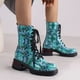 thumbnail image 3 of NECHOLOGY Botas Mujer Adulto Femenino Zapatos Botines para mujer Botines de mujer otoño e invierno de moda nuevo Cool Sexy comercio exterior grande cómodo punta redonda tacón cuadrado (Green, 8), 3 of 6