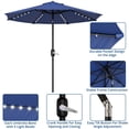 thumbnail image 2 of Solar LED 10FT Patio Umbrella – UV-Resistant Waterproof Outdoor Market Parasol with Crank Tilt, 8 Sturdy Ribs, for Pool, Garden, Backyard, Lawn – Color: Navy Blue, 2 of 7