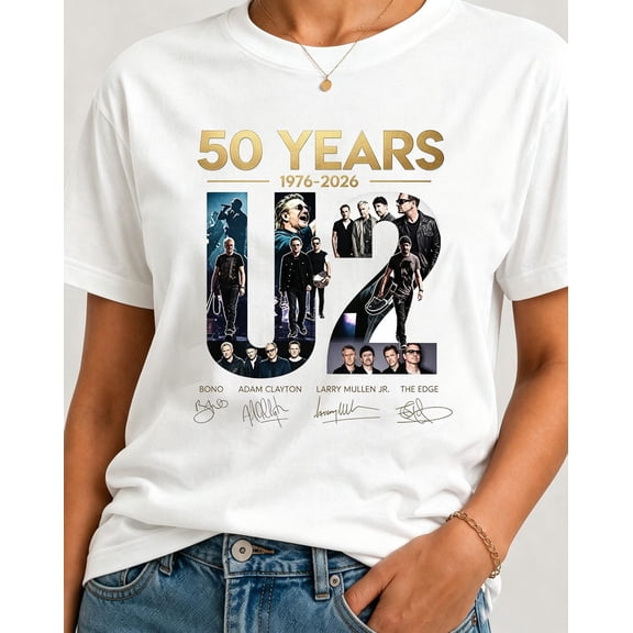 U2 50th Anniversary Shirt, 1976–2026 Rock Band Tee, Bono The Edge Graphic T-Shirt