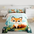 thumbnail image 2 of Castle Fairy Child Cute Animal Fox Twin Comforter Sets,Chic Floral Flowers Bedding Set, 2 of 8