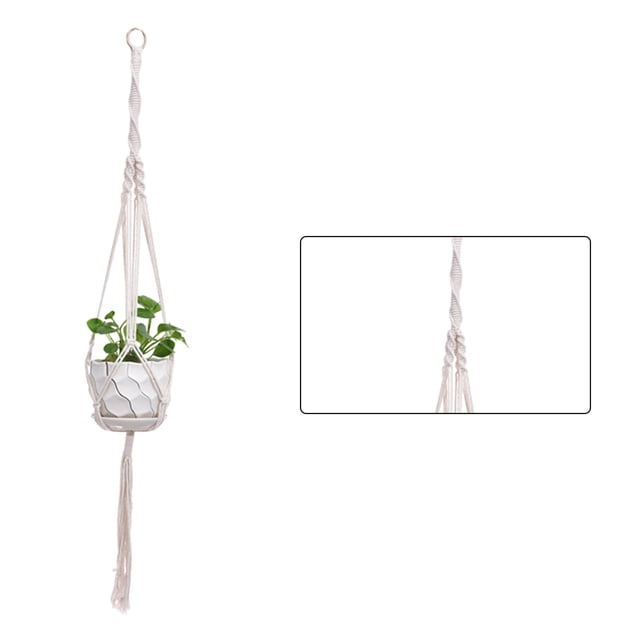 Injueey Cestas colgantes 100 hechas a mano, soporte para plantas, macramé, colgador de plantas, maceta para colgar en la pared interior, soporte para Jardín y Patio No.26 Injueey HA001777-26