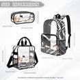 thumbnail image 4 of Xoenoiee Cat Music Note Piano Print 3PCS Clear Backpack for Boys, Transparent Backpack with Waterproof PVC, See Through Backpacks Rucksack Travel Daypack with Lunch Bag and Pencil Case, 4 of 5