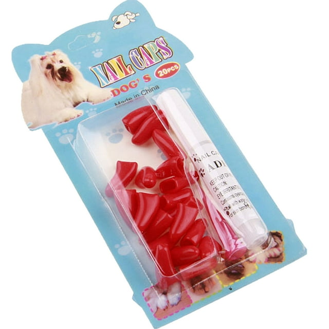 Beauty 20Pcs Pet Dog Cat Scratch Soft Silicone Nail Caps Protective Covers for Home Protector Glue Liquid Less Than 100ml
