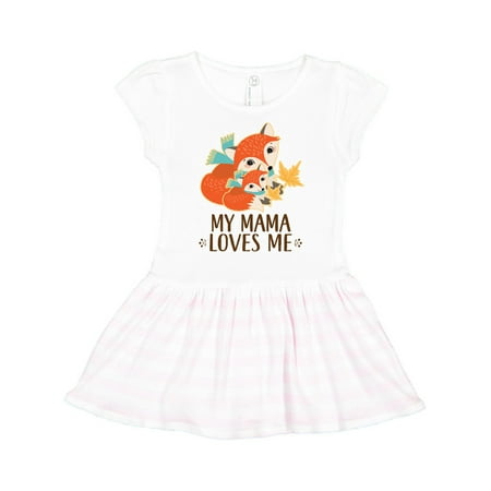 

Inktastic My Mama Loves Me Gift Cute Fox Gift Toddler Girl Dress