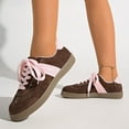 thumbnail image 4 of Rokment Women's Vintage Low Top Fashion Sneakers Classic Retro Casual Walking Shoes Non Slip Comfortable Tennis Skate Trainners Pink Size 8.5, 4 of 7