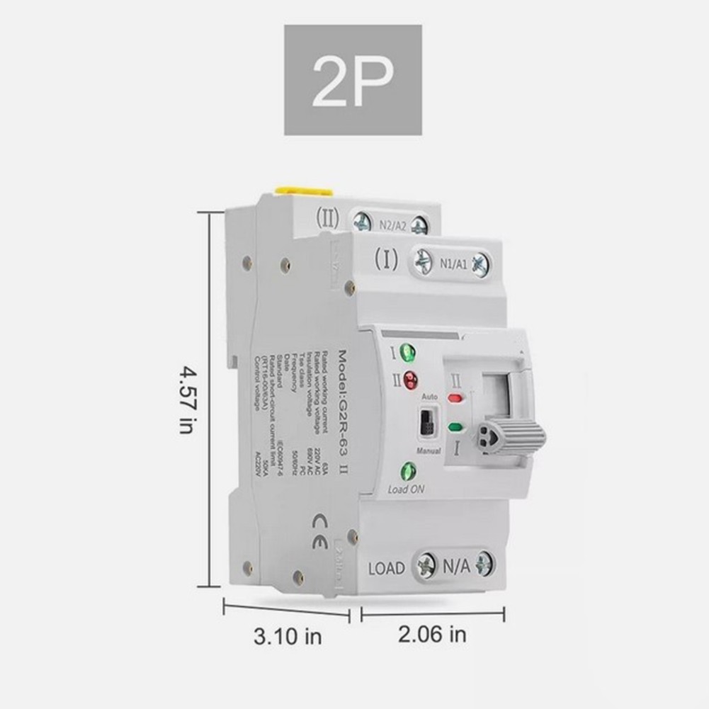 For Ats Dual Power Automatic Electrical Transfer Switch 2P 63A 220V For Generator