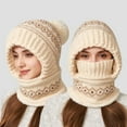 thumbnail image 2 of 3 in 1 Beanie Hat For Women, Upgrade 3 in 1 Beanie Hat with Scarf and Mask, Fall Winter Warm Knitted Ski Scarf and Mask Set, 2 of 7