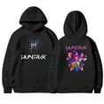 thumbnail image 1 of Moonsky Sudadera con capucha de moda para mujer de la cantante pop Dem/0n HUNTR/X con jersey corto, suave y cómoda, top de manga larga para uso informal en primavera, otoño e invierno. (Negro L), 1 of 5