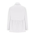thumbnail image 5 of BiZtdJrK Womens Tunic Sweatshirts Ruffle Long Sleeve Babydoll Tops Draped Crew Neck Dressy Casual Pullover Sweatshirt White XL, 5 of 8
