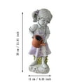 Solar Lighted Garden Stone Girl Watering Stone Panel Light for