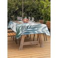 thumbnail image 3 of Outdoor Tablecloths with Umbrella Hole & Zipper, Navy Blue Leaves Rectangle Tablecloth 52x70 Inch, Summer Botanical Farmhouse Watercolor Leaf Waterproof Table Cloth, Patio/Pool/Picnic Table Covers, 3 of 8