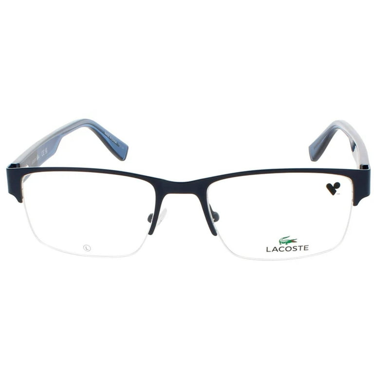 Lacoste L2299 424 Men's Matte Blue Metal Half Rim Frame Eyeglasses Lacoste L2299 424 Men's Matte Blue Metal Half Rim Frame Eyeglasses