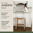 thumbnail image 2 of Maven Lane Adrien Backless Saddle Kitchen Stool, Weathered Oak, Set of 4, 2 of 6