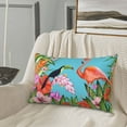thumbnail image 5 of Salouo Tropical Jungle Flamingo Print Print Pillow Case Cover,Wrinkle-Free Bed Pillow Cover Pack of 1 Home Decor Fade-Resistant and Stain-Resistant ,Pillows Not Included -16"x24", 5 of 8