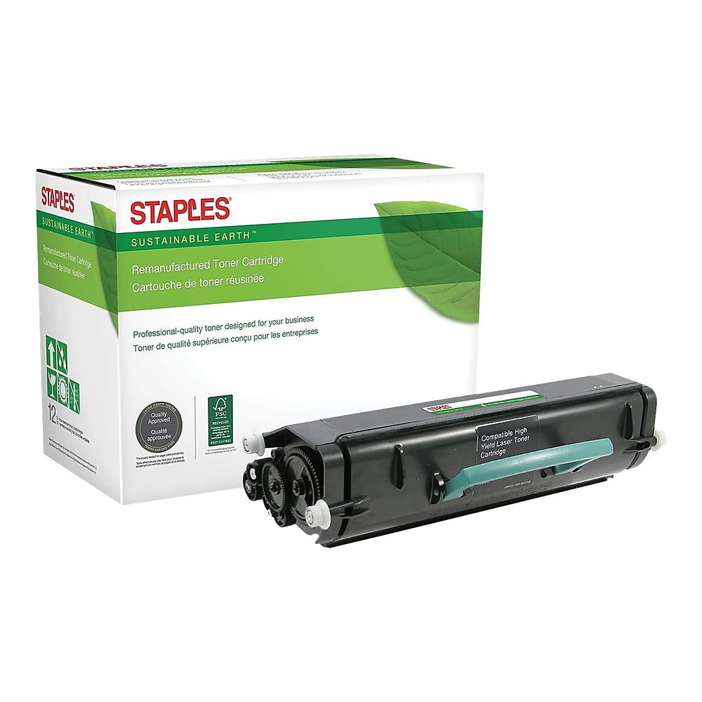Staples Remanufactured Black Toner Cartridge Lexmark X264 472717
