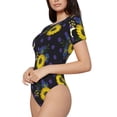 thumbnail image 2 of Balery Sunflowers Women's Short Sleevee Crew Neck Bodysuit Tops Short Sleeve Tops Basic-, 2 of 9
