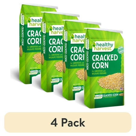 (4 pack) Healthy Harvest Cracked Corn for Poultry and Livestock, 40 lb Bag