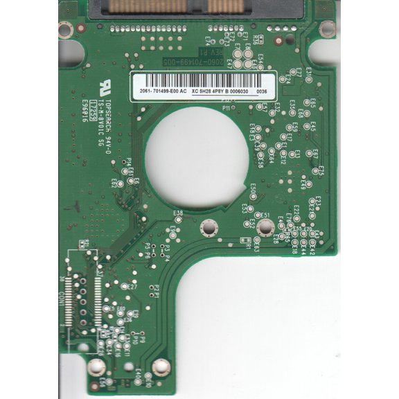 WD1600BEVT-22ZCT0, 2061-701499-E00 AC, REV P1, WD SATA 2.5 PCB