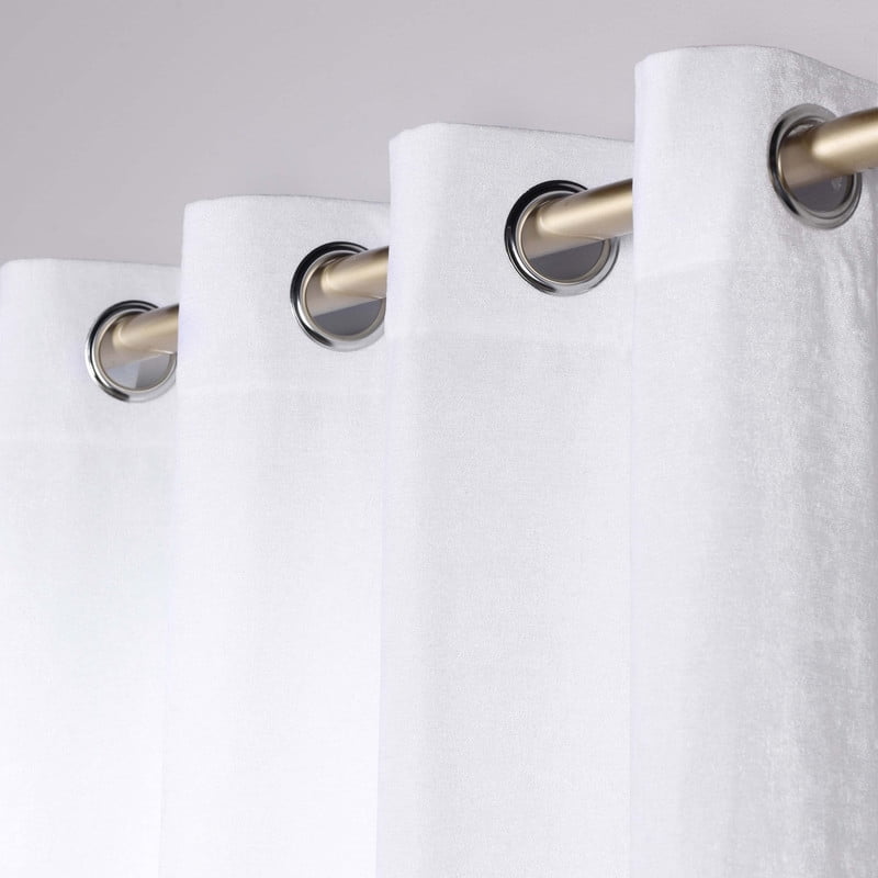 Superior Noor Semi-Blackout Chenille Curtains Set of 2, Room Darkening Curtain Panel Pair, White, 52"W x 96"L