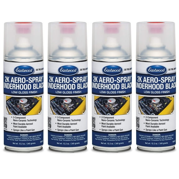 Eastwood 2K AeroSpray Automotive Underhood Black Spray Paint 4 Pack
