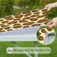 thumbnail image 6 of Cream and Brown Of Leopard Print Square Fitted Tablecloth with Elastic Edge,Square Table Cover,Washable Elastic Table Cover for Home Kitchen Party Decor 34"x34", 6 of 6