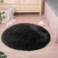thumbnail image 2 of LAICAIW Round Rugs Black Circle Rug 4ft Fluffy Shaggy Area Rug Fuzzy Machine Washable Faux Fur Rug Shag Rug for Living Room Kids Room Bedroom Dorm Home Decor, 2 of 7