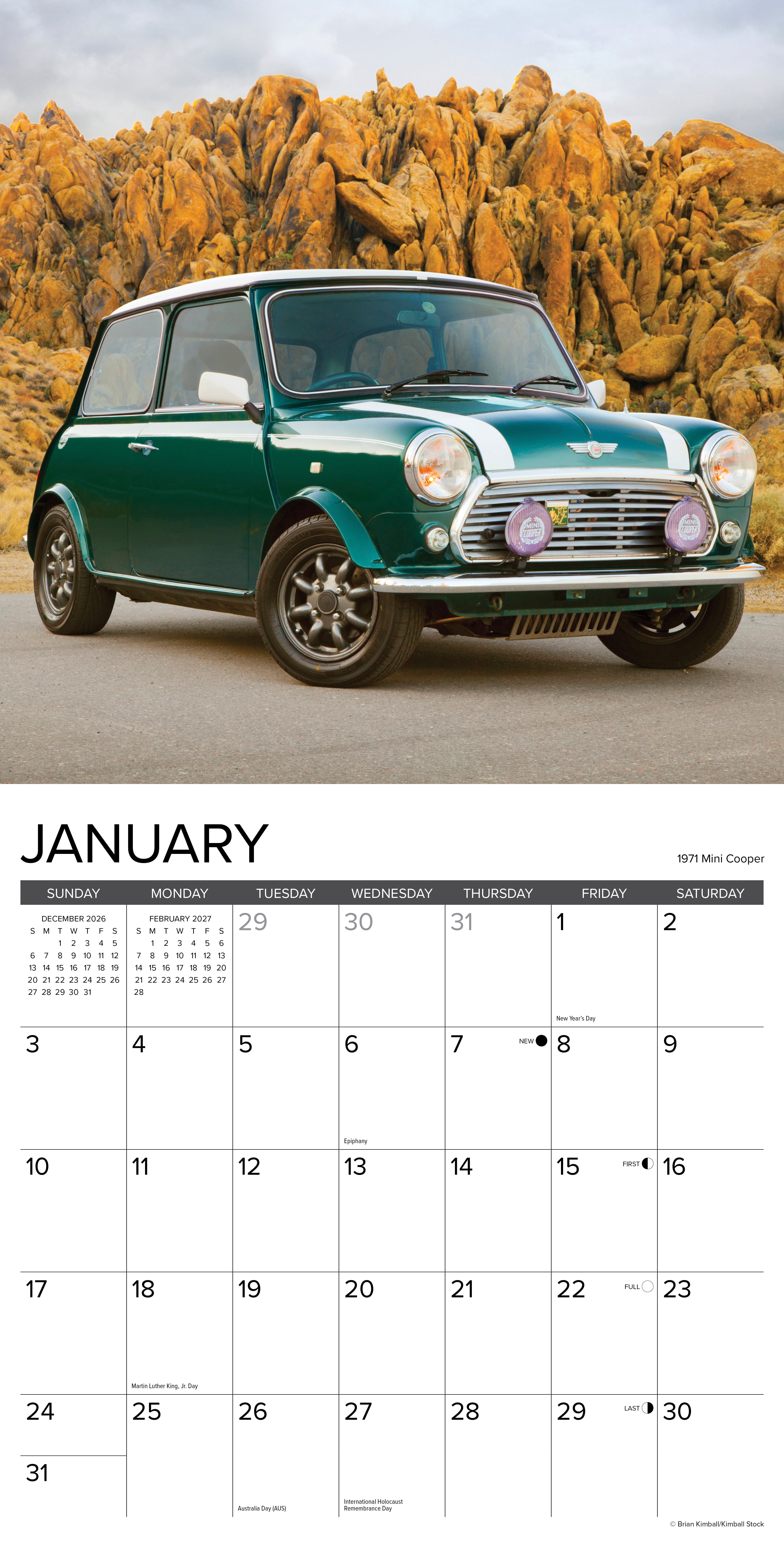 Willow Creek Press, Classic Cars & Trucks 2027 Wall Calendar